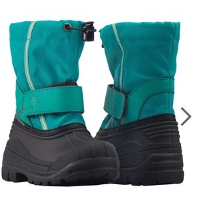Oaki Teal and Mint Velcro Snow Boots, 2T